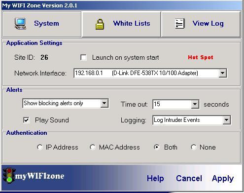 MyWIFIzone WIFI Internet Access Blocker Screenshot
